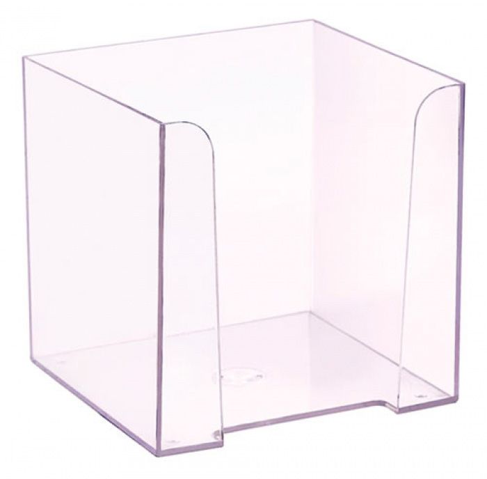 Подставка Стамм ПЛ41 для бумажного блока 90x90x90мм прозрачный пластик