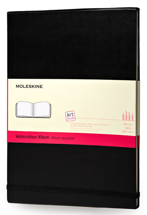 Блокнот для акварели Moleskine ART WATERCOLOR ARTMM804 Large 130х210мм 72стр. твердая обложка черный