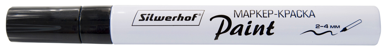 Маркер лаковый Silwerhof Paint пулевидный пиш. наконечник 2-4мм металический корпус черный
