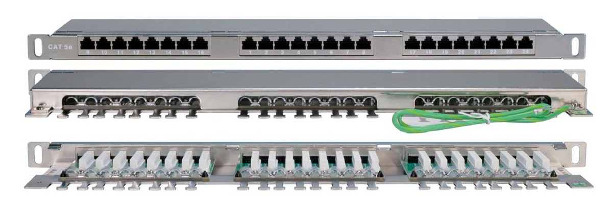 Патч-панель Hyperline PPHD-19-24-8P8C-C5E-SH-110D 19" 0.5U 24xRJ45 кат.5E FTP