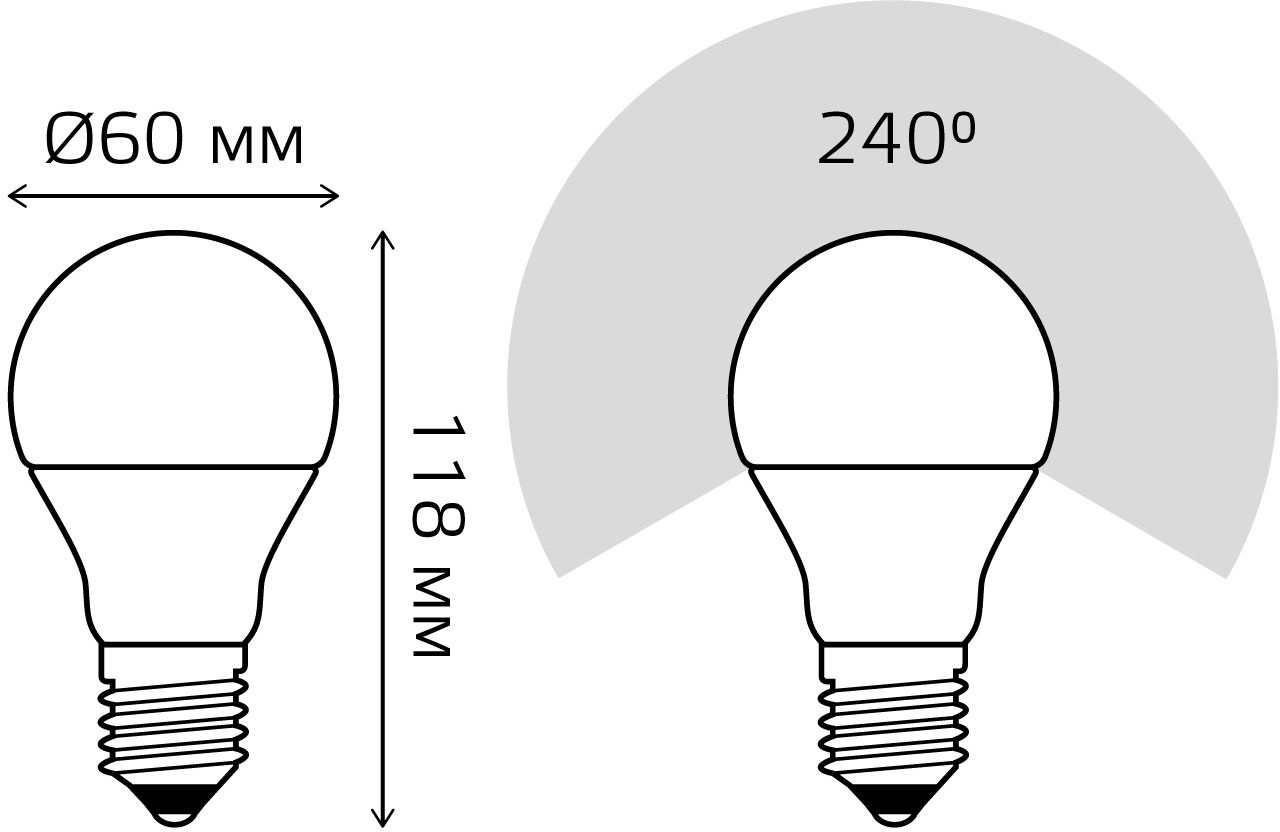 Лампа светодиодная Gauss Elementary 15Вт цок.:E27 груша 220B 3000K св.свеч.бел.теп. A60 (упак.:10шт) (23215)