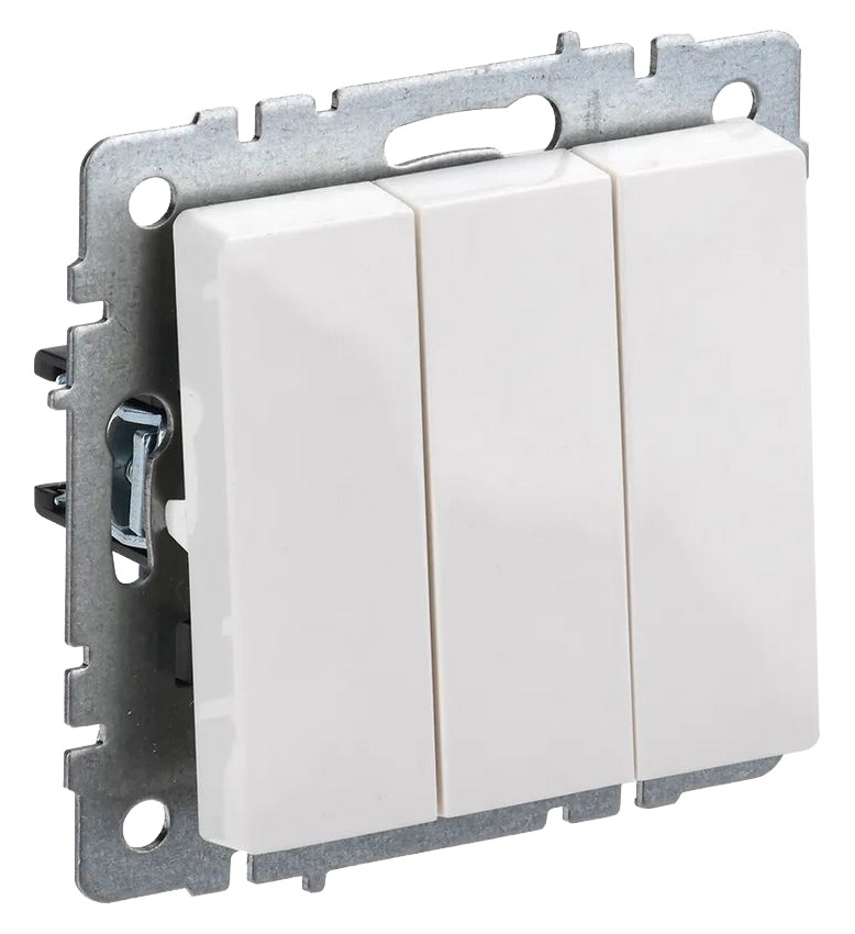 Выключатель IEK Brite ВС10-3-0-БрБ скрыт. 3кл. IP20 белый (упак.:1шт) (BR-V30-0-10-K01)