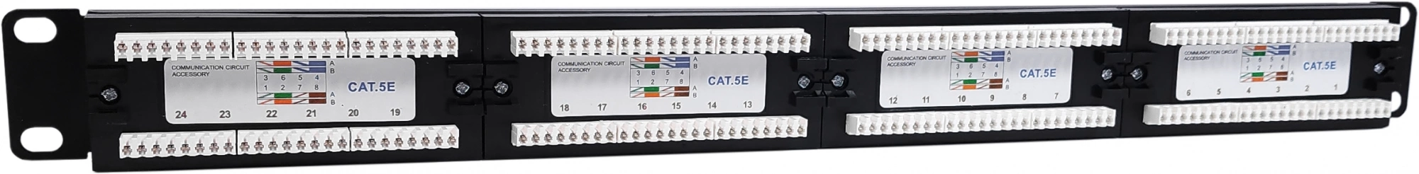 Патч-панель NTSS NTSS-PP-1U-24-UTP-RJ45-5E-D 19" 1U 24xRJ45 кат.5E UTP