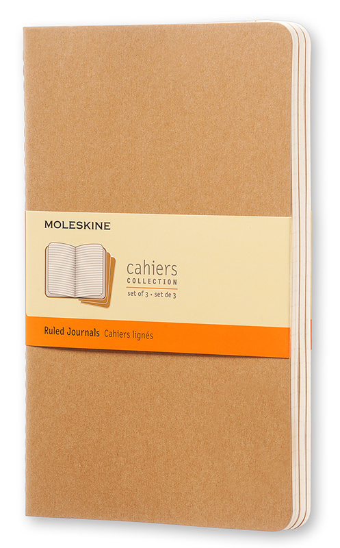 Блокнот Moleskine CAHIER JOURNAL QP416 Large 130х210мм обложка картон 80стр. линейка бежевый (3шт)