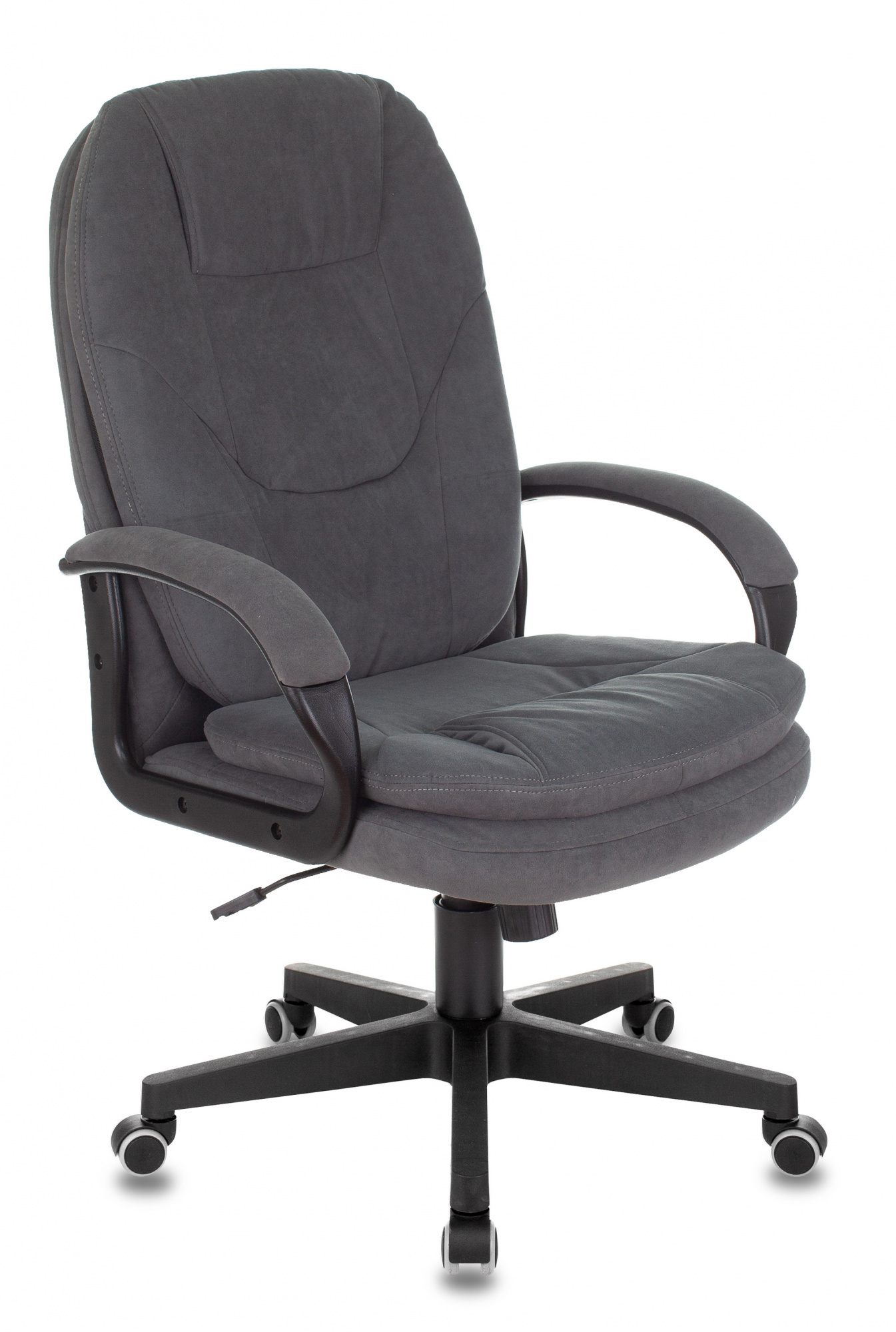 Кресло руководителя Бюрократ CH-868N Fabric серый Alfa 44 крестов. пластик