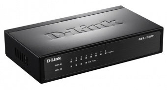 Коммутатор D-Link DES-1008P/C1A 8x100Mb 4PoE 52W неуправляемый - купить недорого с доставкой в интернет-магазине