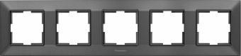 Рамка Panasonic Arkedia Slim WNTF08052DG-RU 5x горизонтальный монтаж пластик дымчатый (упак.:1шт) - купить недорого с доставкой в интернет-магазине