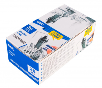 Ластик Deli EH222 Uspire прямоугольный 45х22.5х10.5мм белый индивидуальная картонная упаковка - купить недорого с доставкой в интернет-магазине