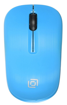 Мышь Оклик 525MW черный/голубой оптическая (1000dpi) беспроводная USB для ноутбука (3but) - купить недорого с доставкой в интернет-магазине