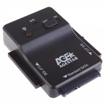 Адаптер-переходник для HDD AgeStar 3FBCP1 IDE SATA IDE пластик черный 2.5" 3.5" - купить недорого с доставкой в интернет-магазине