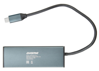 Разветвитель USB-C Digma HUB-3U3.0С-UC-G 4порт. серый - купить недорого с доставкой в интернет-магазине