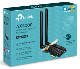 Сетевой адаптер WiFi + Bluetooth TP-Link Archer TX50E AX3000 PCI Express (ант.внеш.несъем.) 2ант. - купить недорого с доставкой в интернет-магазине