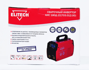 Сварочный аппарат Elitech АИС 180Д (E1703.012.00) инвертор MMA DC/TIG DC 5.4кВт - купить недорого с доставкой в интернет-магазине