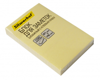 Блок самоклеящийся бумажный Silwerhof 682155-05 51x76мм 100лист. 75г/м2 пастель желтый - купить недорого с доставкой в интернет-магазине