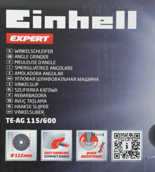 Углошлифовальная машина Einhell TE-AG 115/600 600Вт 12000об/мин рез.шпин.:M22.2 d=115мм (4430855) - купить недорого с доставкой в интернет-магазине