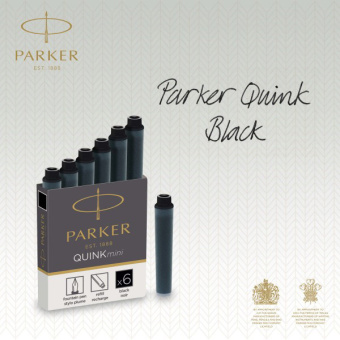 Картридж Parker Quink Z17 Mini (CW1950407) черные чернила для ручек перьевых (6шт) - купить недорого с доставкой в интернет-магазине