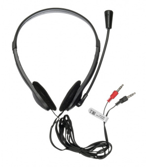 Наушники с микрофоном Оклик HS-M143VB черный 1.8м накладные оголовье (614036) - купить недорого с доставкой в интернет-магазине