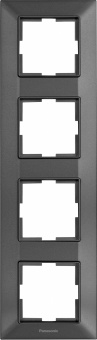 Рамка Panasonic Arkedia Slim WNTF08142DG-RU 4x вертикальный монтаж пластик дымчатый (упак.:1шт) - купить недорого с доставкой в интернет-магазине