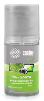 Чистящий набор (салфетка + гель) Cactus CS-S3004E для экранов и оптики 1шт 18x18см 200мл - купить недорого с доставкой в интернет-магазине