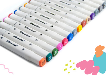 Набор маркеров для скетчинга Silwerhof двойной пиш. наконечник 1-7мм 36цв. пластиковая коробка (36шт.) - купить недорого с доставкой в интернет-магазине