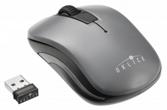 Мышь Оклик 445MW черный/серый оптическая (1600dpi) беспроводная USB для ноутбука (3but) - купить недорого с доставкой в интернет-магазине