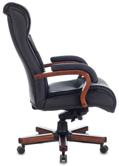 Кресло руководителя Бюрократ T-9926WALNUT черный кожа крестов. металл/дерево - купить недорого с доставкой в интернет-магазине