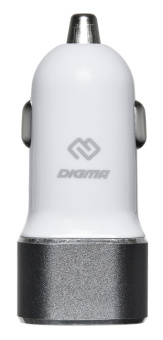 Автомобильное зар./устр. Digma DGCC-1U-2.1A-WG 10.5W 2.1A USB универсальное белый - купить недорого с доставкой в интернет-магазине