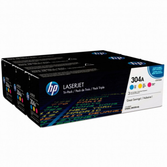 Картридж лазерный HP 304A CF372AM голубой/пурпурный/желтый x3упак. (2800стр.) для HP CLJ 2025/CM2320 - купить недорого с доставкой в интернет-магазине