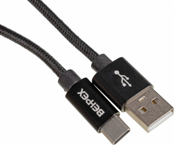 Кабель USB (m)-USB Type-C (m) 2м черный - купить недорого с доставкой в интернет-магазине