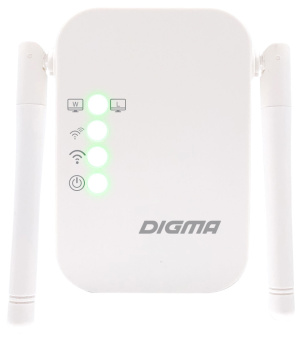 Повторитель беспроводного сигнала Digma D-WR310 10/100BASE-TX белый (упак.:1шт) - купить недорого с доставкой в интернет-магазине
