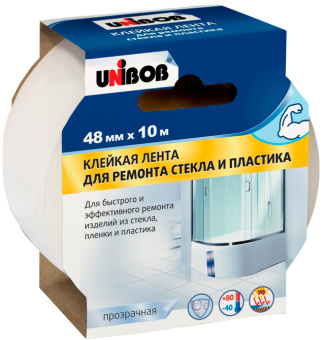 Клейкая лента монтажная Unibob 75910 прозрачная шир.48мм дл.10м невидимая картонная обечайка - купить недорого с доставкой в интернет-магазине