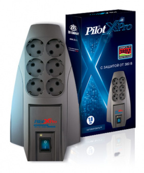 Сетевой фильтр Pilot X-Pro 1.8м (6 розеток) серый (коробка) - купить недорого с доставкой в интернет-магазине