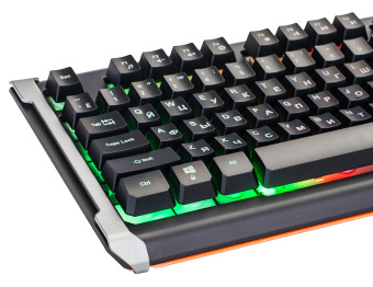 Клавиатура Оклик 717G BLACK DEATH черный/серый USB Multimedia for gamer LED (476395) - купить недорого с доставкой в интернет-магазине