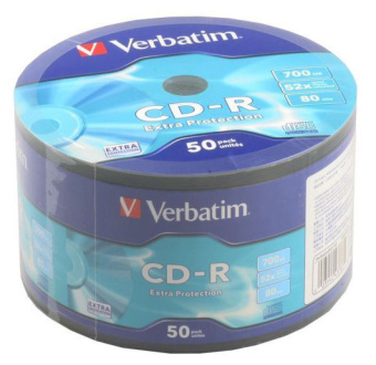 Диск CD-R Verbatim 700Mb 52x bulk (50шт) (43787) - купить недорого с доставкой в интернет-магазине