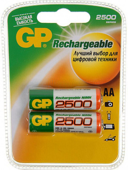 Аккумулятор GP 250AAHC AA NiMH 2500mAh (2шт) - купить недорого с доставкой в интернет-магазине