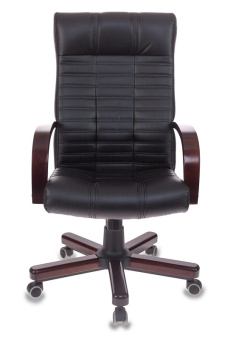Кресло руководителя Бюрократ KB-10WALNUT черный эко.кожа крестов. металл/дерево - купить недорого с доставкой в интернет-магазине