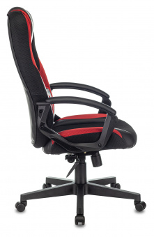 Кресло игровое Zombie 9 черный/красный ткань/эко.кожа крестов. пластик - купить недорого с доставкой в интернет-магазине