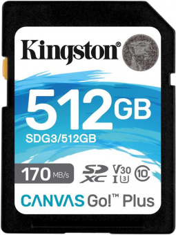 Флеш карта SDXC 512GB Kingston SDG3/512GB Canvas Go! Plus w/o adapter - купить недорого с доставкой в интернет-магазине