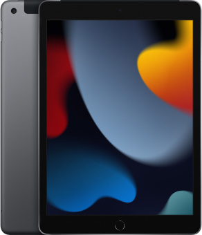 Планшет Apple iPad 2021 A2603 A13 Bionic 6С ROM64Gb 10.2" IPS 2160x1620 3G 4G iOS серый космос 8Mpix 12Mpix BT GPS WiFi Touch 9hr - купить недорого с доставкой в интернет-магазине