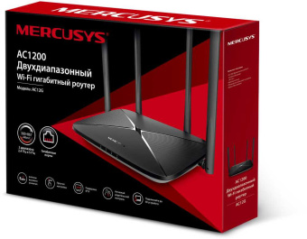 Роутер беспроводной Mercusys AC12G AC1200 10/100/1000BASE-TX черный (упак.:1шт) - купить недорого с доставкой в интернет-магазине