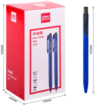 Ручка шариков. автоматическая Deli S310-BL синий син. черн. линия 0.7мм - купить недорого с доставкой в интернет-магазине