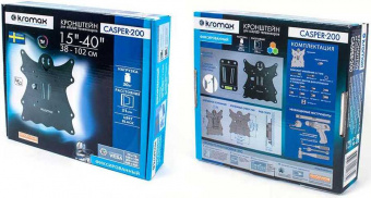 Кронштейн для телевизора Kromax CASPER-200 черный 15"-40" макс.30кг настенный фиксированный - купить недорого с доставкой в интернет-магазине