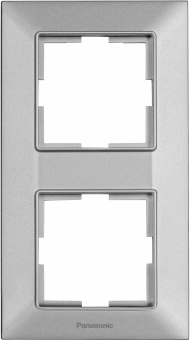 Рамка Panasonic Arkedia Slim WNTF08122SL-RU 2x вертикальный монтаж пластик серебро (упак.:1шт) - купить недорого с доставкой в интернет-магазине