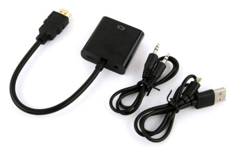Переходник Buro HDMI-M-VGA-F-WUSB HDMI (m) VGA (f) 0.1м - купить недорого с доставкой в интернет-магазине