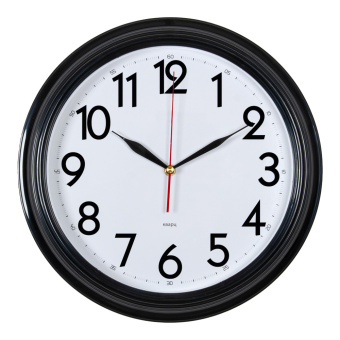 Часы настенные аналоговые Бюрократ WALLC-R86P D35см черный/белый (WALLC-R86P35/BLACK) - купить недорого с доставкой в интернет-магазине