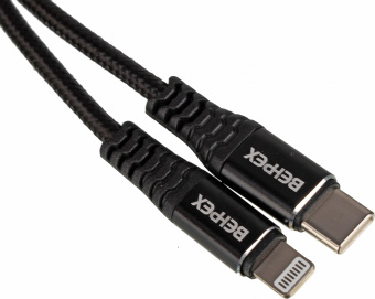 Кабель PD quick charge USB Type-C (m)-Lightning (m) 2м черный - купить недорого с доставкой в интернет-магазине