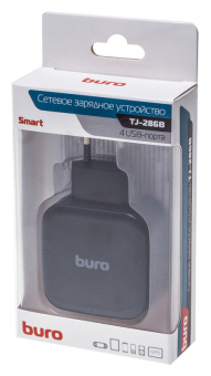 Сетевое зар./устр. Buro TJ-286B Smart 5A универсальное черный (TJ-286B) - купить недорого с доставкой в интернет-магазине