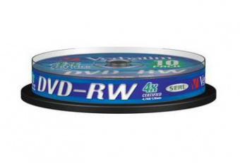 Диск DVD-RW Verbatim 4.7Gb 4x Cake Box (10шт) (43552) - купить недорого с доставкой в интернет-магазине