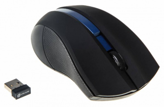 Мышь Оклик 615MW черный/синий оптическая (1000dpi) беспроводная USB для ноутбука (3but) - купить недорого с доставкой в интернет-магазине