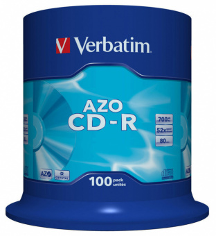 Диск CD-R Verbatim 700Mb 52x Cake Box (100шт) (43430) - купить недорого с доставкой в интернет-магазине